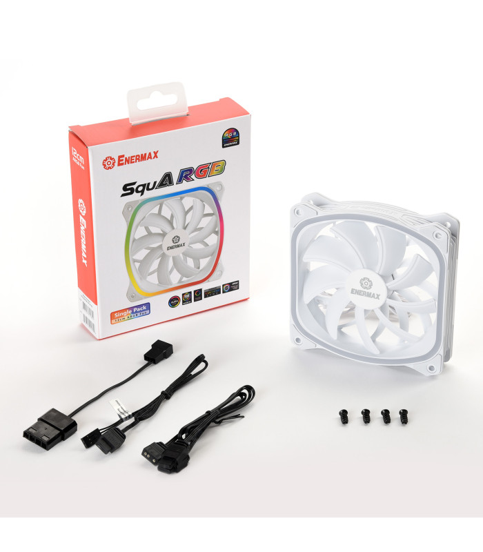 Ventilador caja gaming enermax squa rgb 120 mm blanco