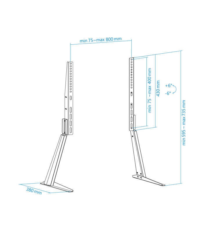 Soporte de mesa tooq para pantallas 32 pulgadas - 70