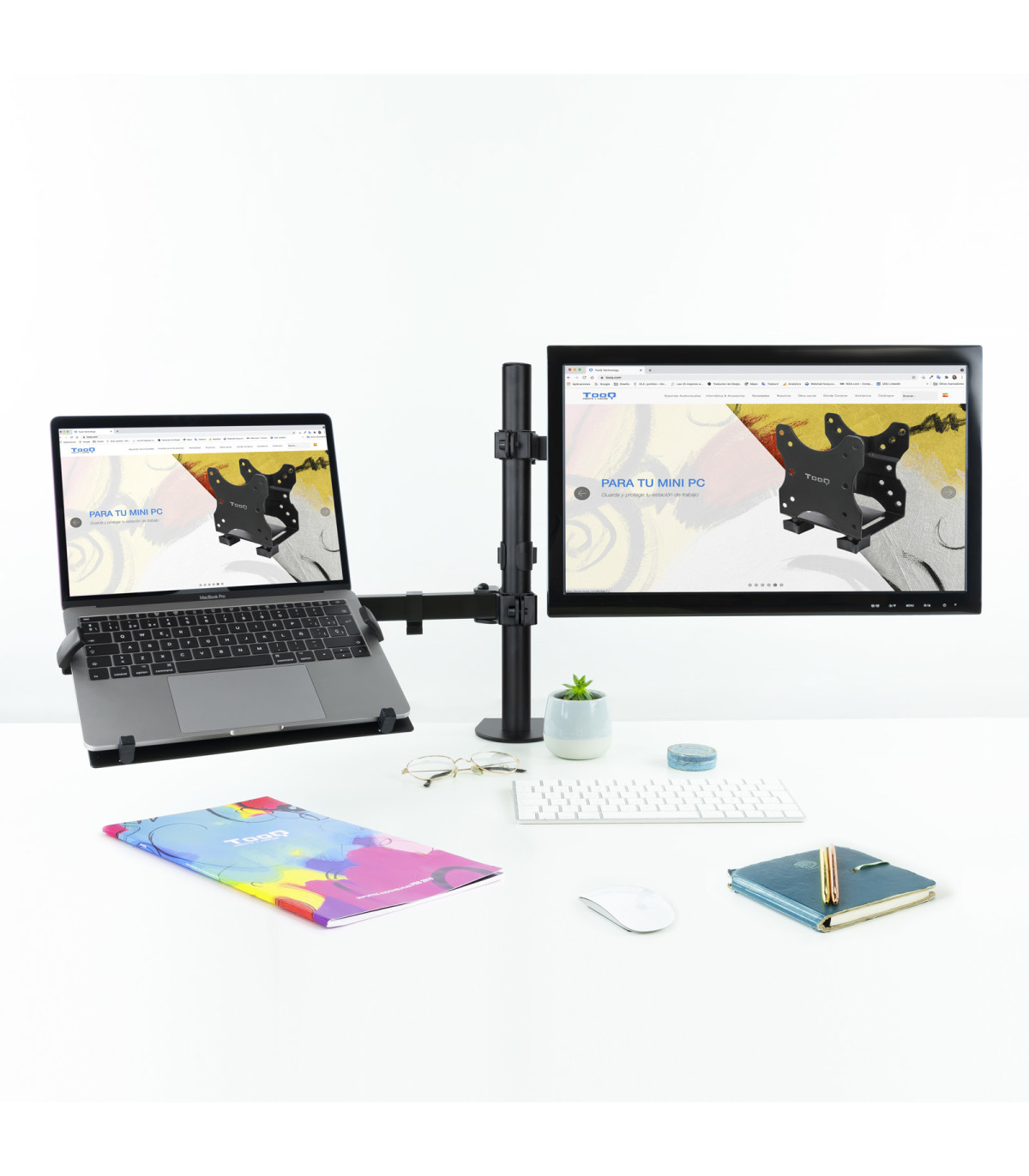 Soporte de mesa tooq para pantalla 13 pulgadas - 32 pulgadas y portatil