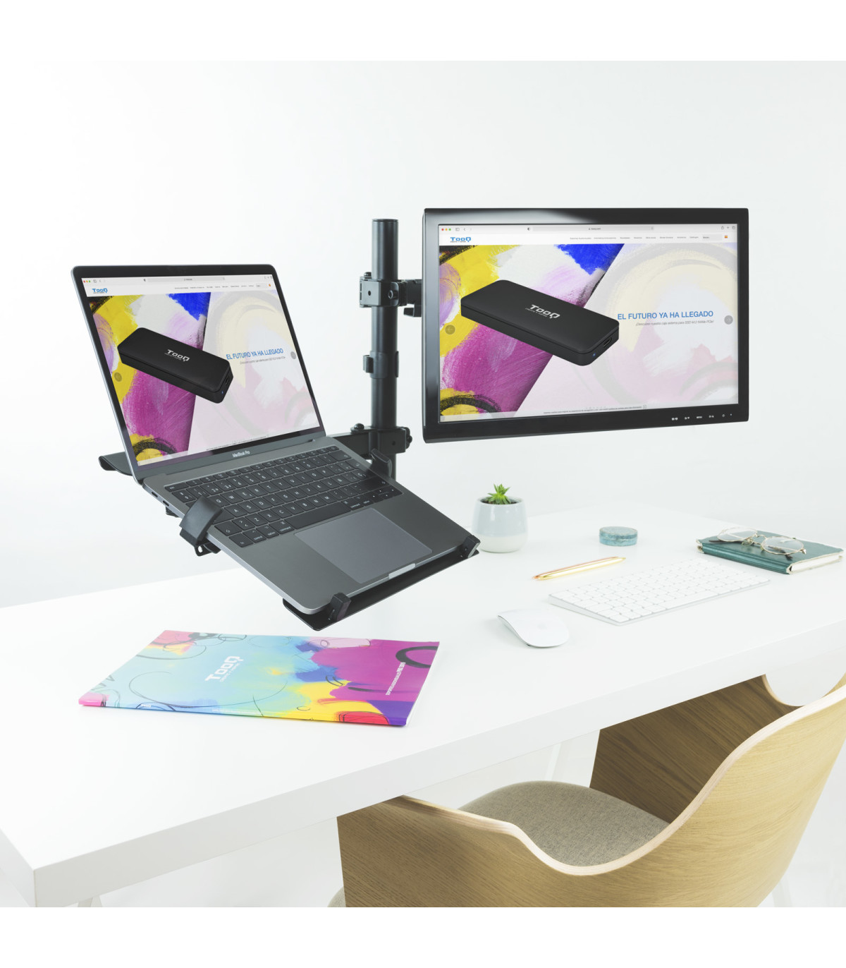 Soporte de mesa tooq para pantalla 13 pulgadas - 32 pulgadas y portatil