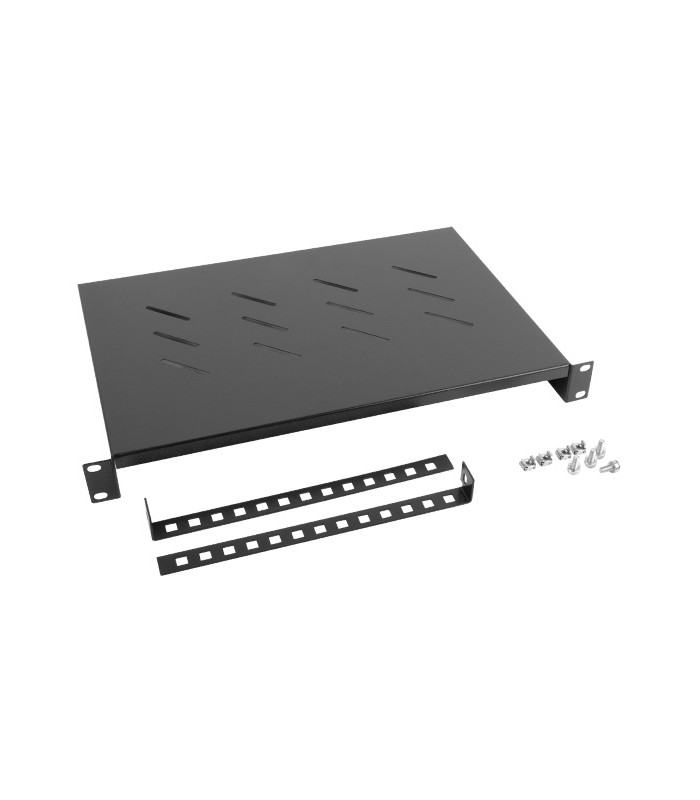 Bandeja fija lanberg 1u 483x300 mm hasta 25kg rack de 19 negro