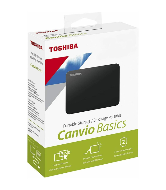 Disco duro externo hdd toshiba 2tb canvio basic 2.5 pulgadas usb 3.2 negro