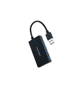 Hub usb 3.0 nanocable con 4 puertos de usb 3.0 usb - a - m - usb 3.0 - h negro 15 cm