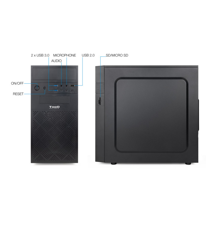 Caja ordenador tooq tqc - 4701u3c - b micro atx mini itx