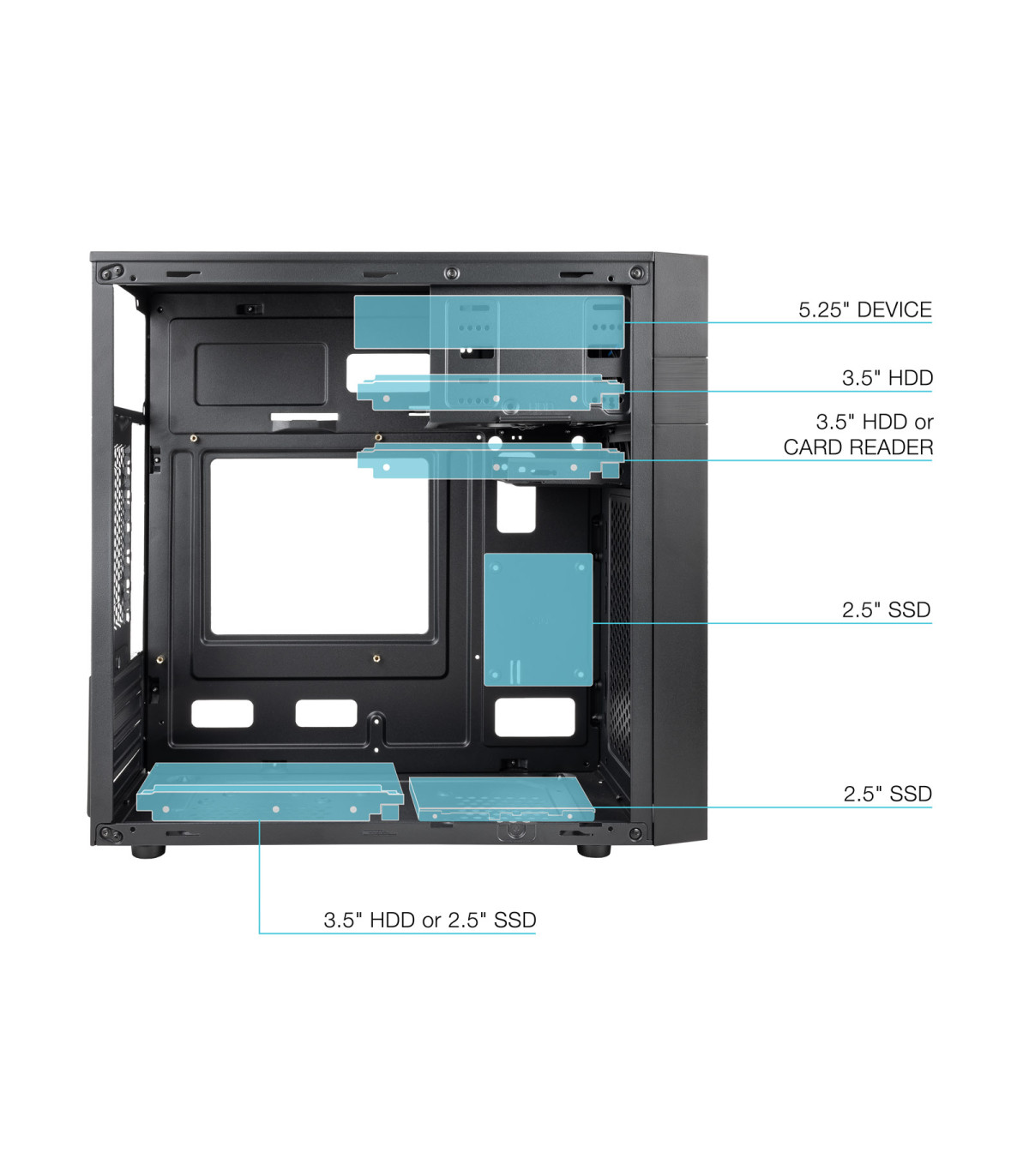 Caja ordenador tooq tqc - 4701u3c - b micro atx mini itx
