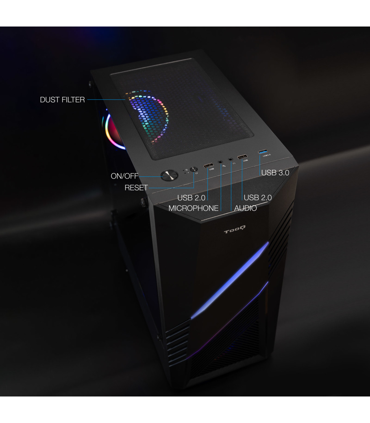 Caja ordenador gaming tooq tqgcc102 - b biohazard atx argb