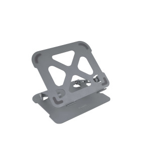 Soporte - base elevador tooq para portatil tablets libros aluminio ajustable ergonómico gris