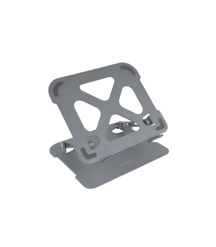 Soporte - base elevador tooq para portatil tablets libros aluminio ajustable ergonómico gris
