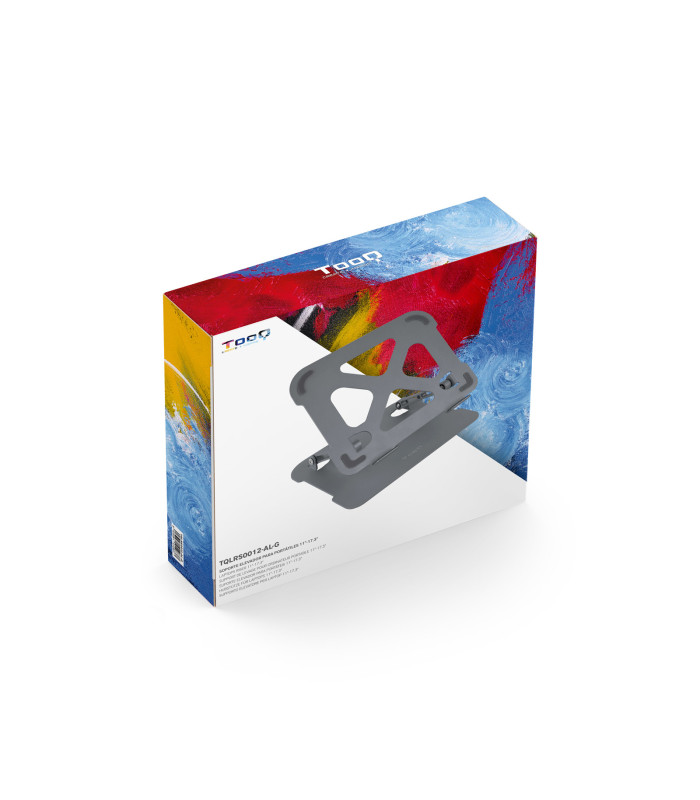 Soporte - base elevador tooq para portatil tablets libros aluminio ajustable ergonómico gris