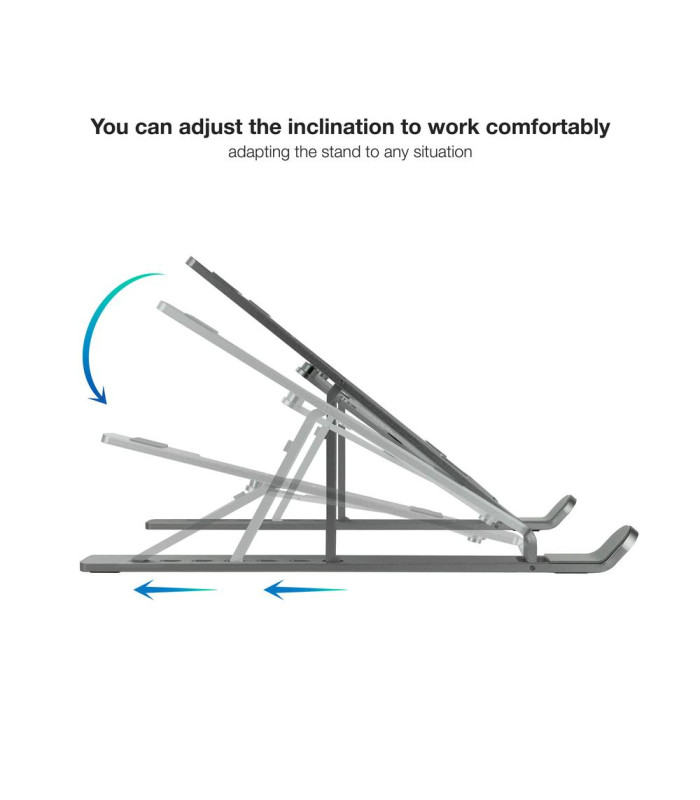 Soporte - base elevador tooq para portatil tablets libros gris