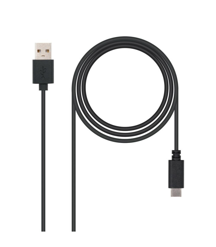 Cable usb 2.0 3a tipo usb - c - m - a - m negro 1.0m nanocable