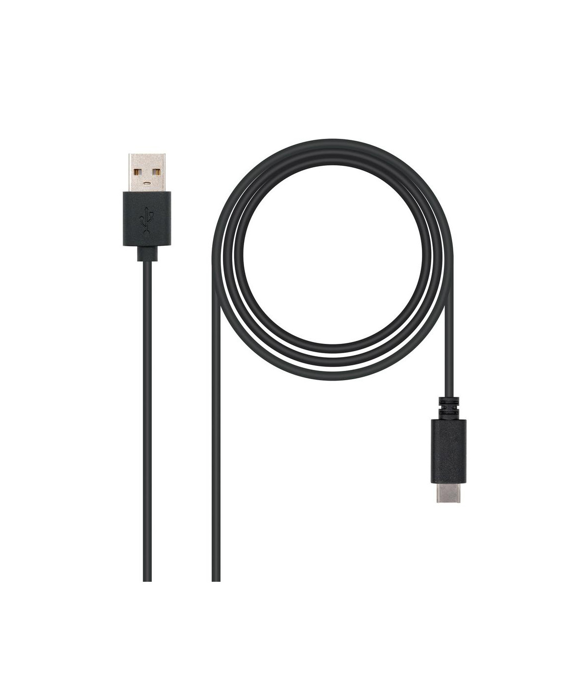 Cable usb 2.0 3a tipo usb - c - m - a - m negro 1.0m nanocable