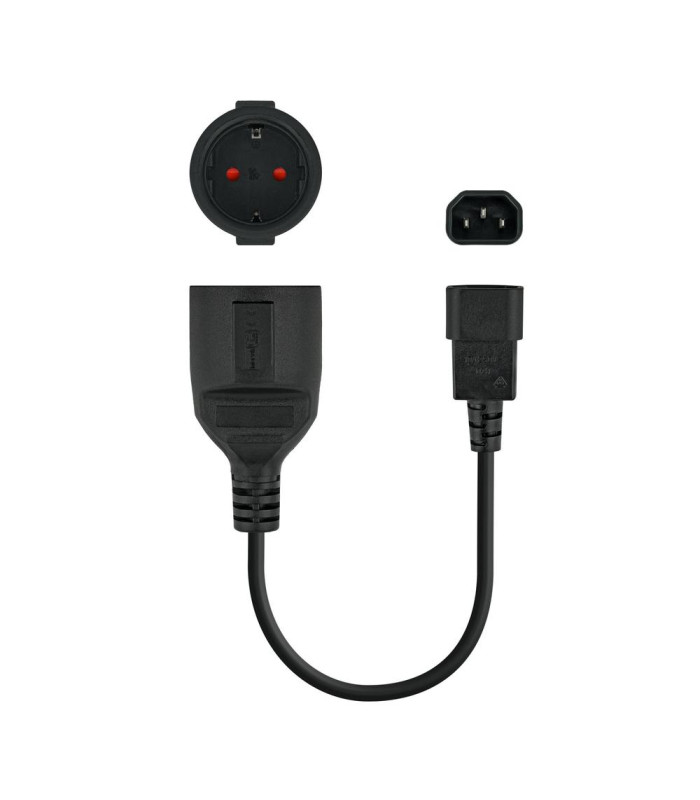 Cable adaptador c14 - m a cee7 - h - 16a - 25cm nanocable