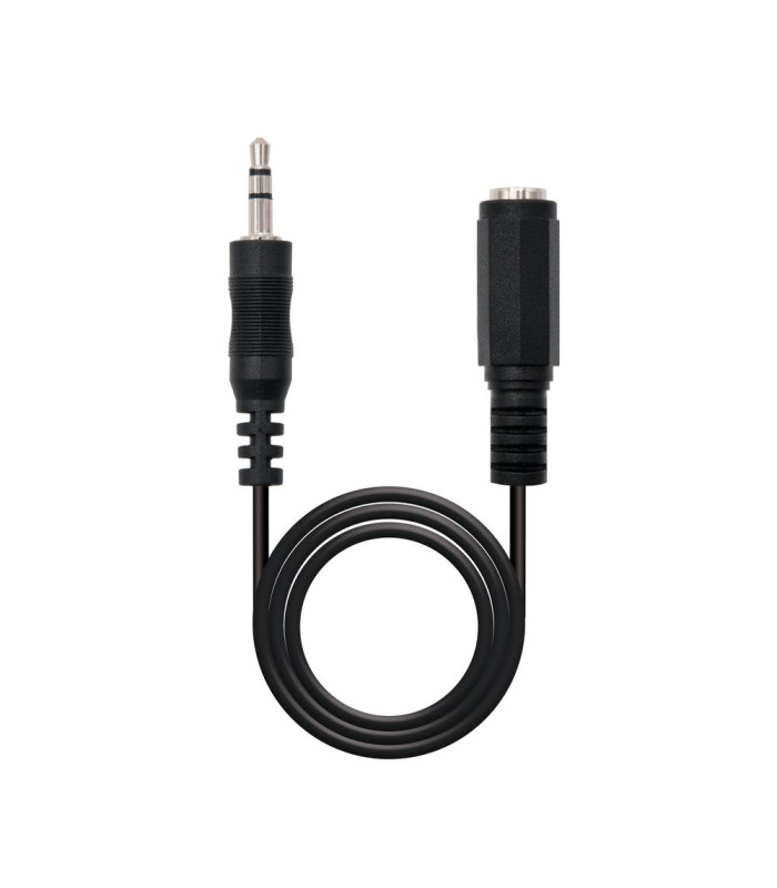 Cable audio jack - 3.5m a jack - 3.5h nanocable 5m -  macho - hembra -  negro