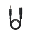 Cable audio jack - 3.5m a jack - 3.5h nanocable 5m - macho - hembra - negro