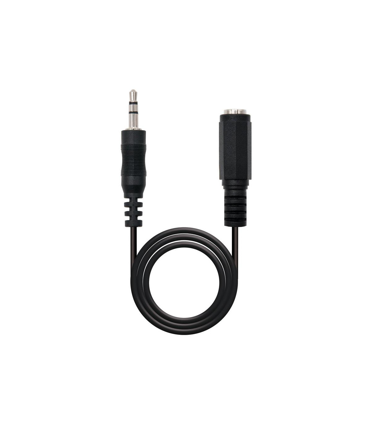 Cable audio jack - 3.5m a jack - 3.5h nanocable 5m -  macho - hembra -  negro
