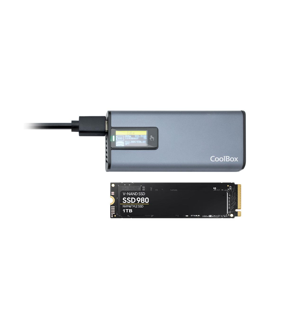 Mini carcasa disco duro ssd coolbox coo - mcm - m2f m.2 nvme y sata usb3.2 gen2