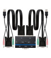 Conmutador kvm nanocable vga usb 1u - 2pc+cable - negro