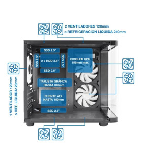 Caja ordenador gaming coolbox gm100 vision argb microatx