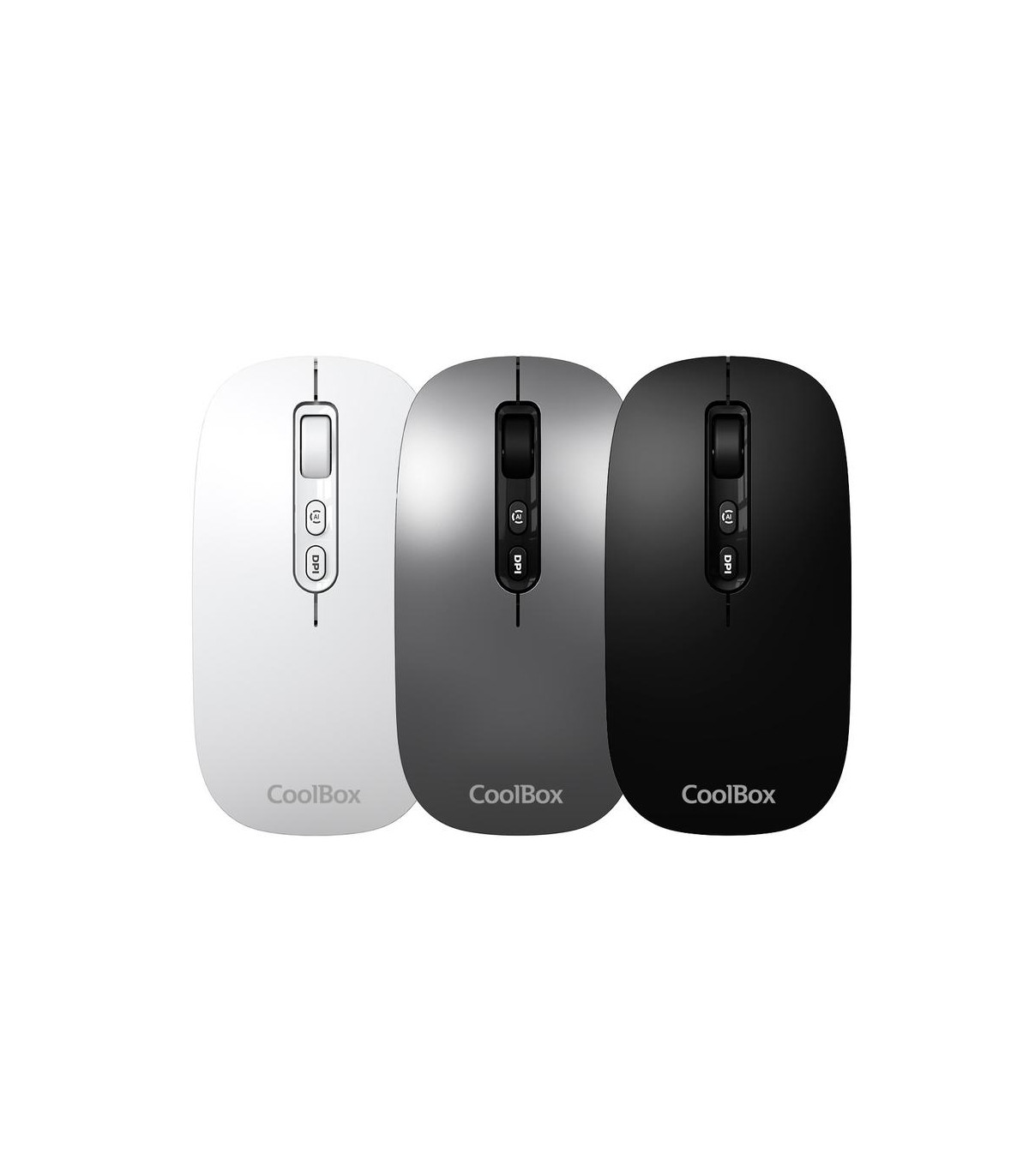 Mouse raton coolbox ia w02 gris 1600 dpi inalambrico rf+bt
