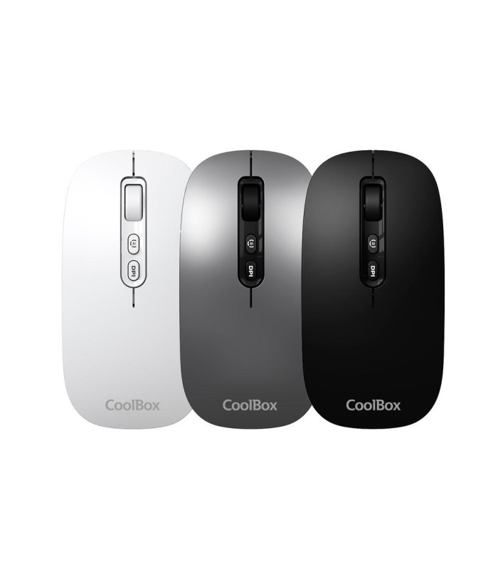 Mouse raton coolbox ia w02 blanco 1600 dpi inalambrico rf+bt
