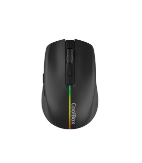 Mouse raton coolbox gaming  w01 negro 1600 dpi inalambrico recargable