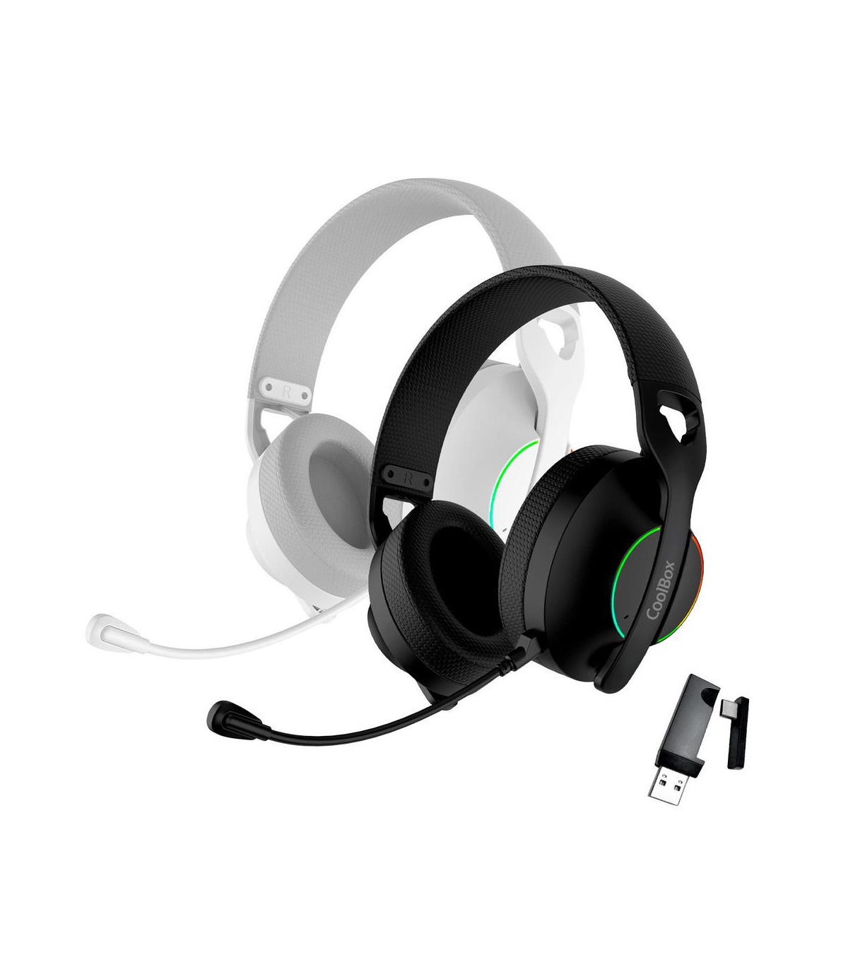 Auriculares con microfono coolbox wb01 inalambricos gaming bluetooth negro