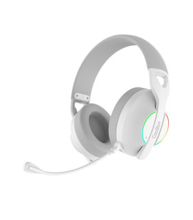 Auriculares con microfono coolbox wb01 inalambricos gaming bluetooth blanco