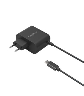 Adaptador cargador rapido de corriente coolbox gan usb - c 65w