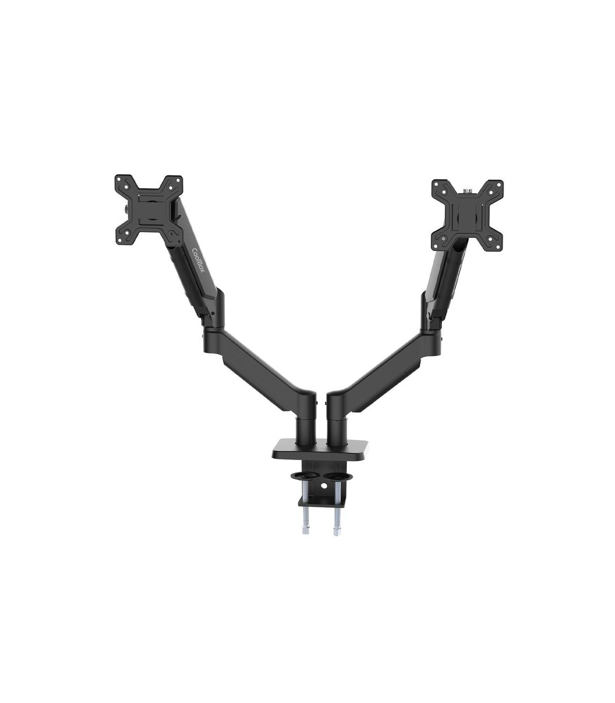 Soporte 2 monitores coolbox hasta 32 pulgadas abrazadera articulado