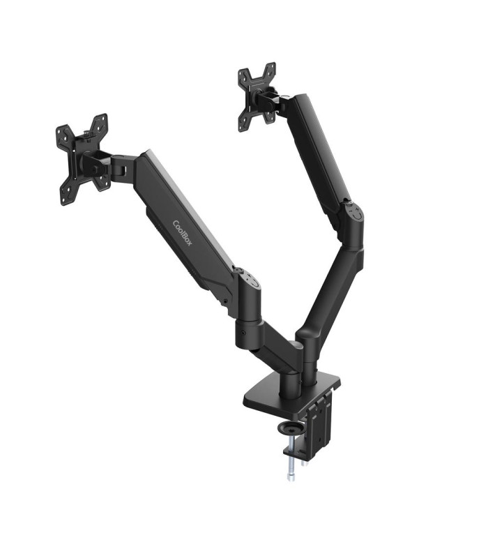 Soporte 2 monitores coolbox hasta 32 pulgadas abrazadera articulado