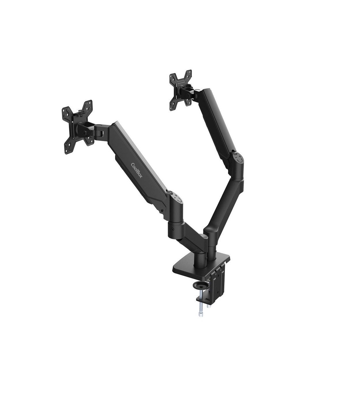 Soporte 2 monitores coolbox hasta 32 pulgadas abrazadera articulado