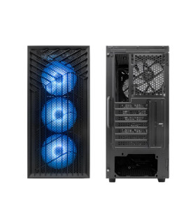 Caja ordenador gaming coolbox ga300 grid line atx argb cristal templado negro