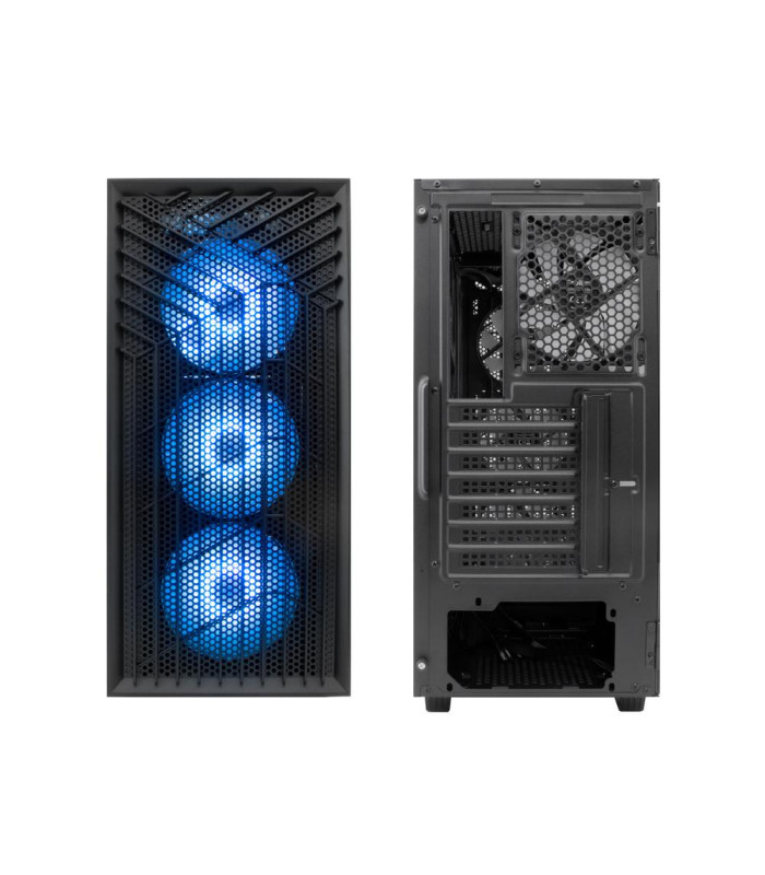Caja ordenador gaming coolbox ga300 grid line atx argb cristal templado negro
