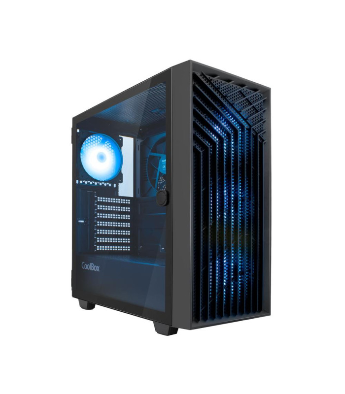 Caja ordenador gaming coolbox ga300 grid line atx argb cristal templado negro