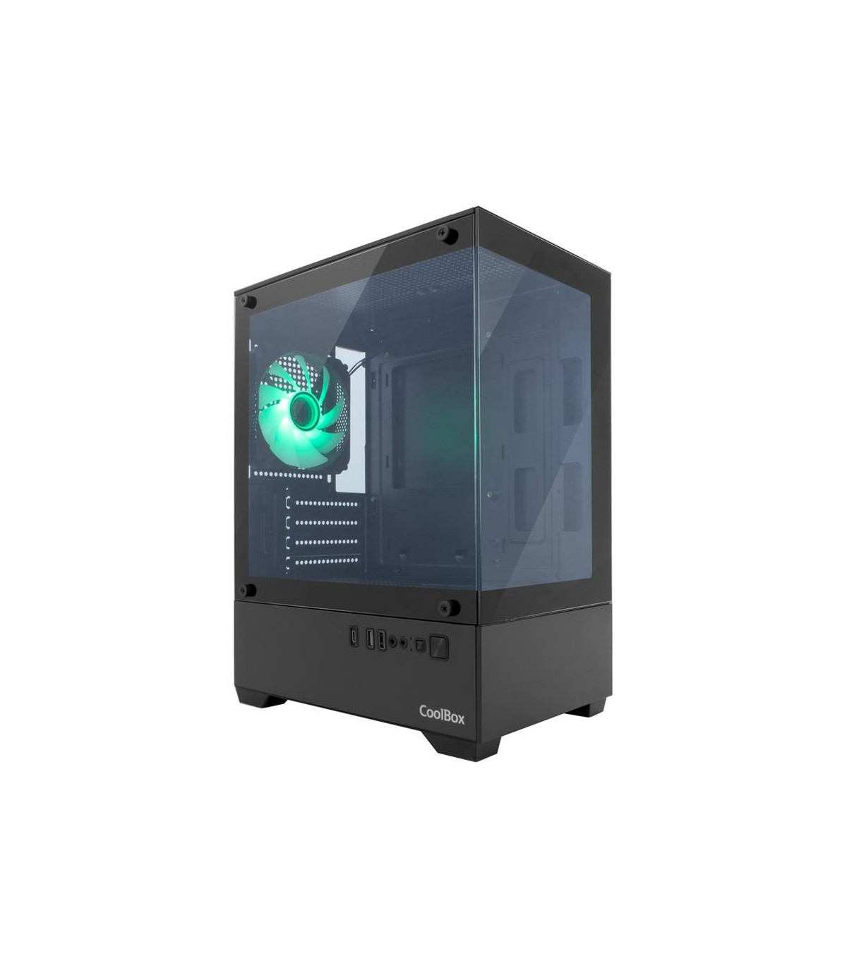Caja ordenador gaming coolbox gm200 vision lite matx argb cristal templado negra
