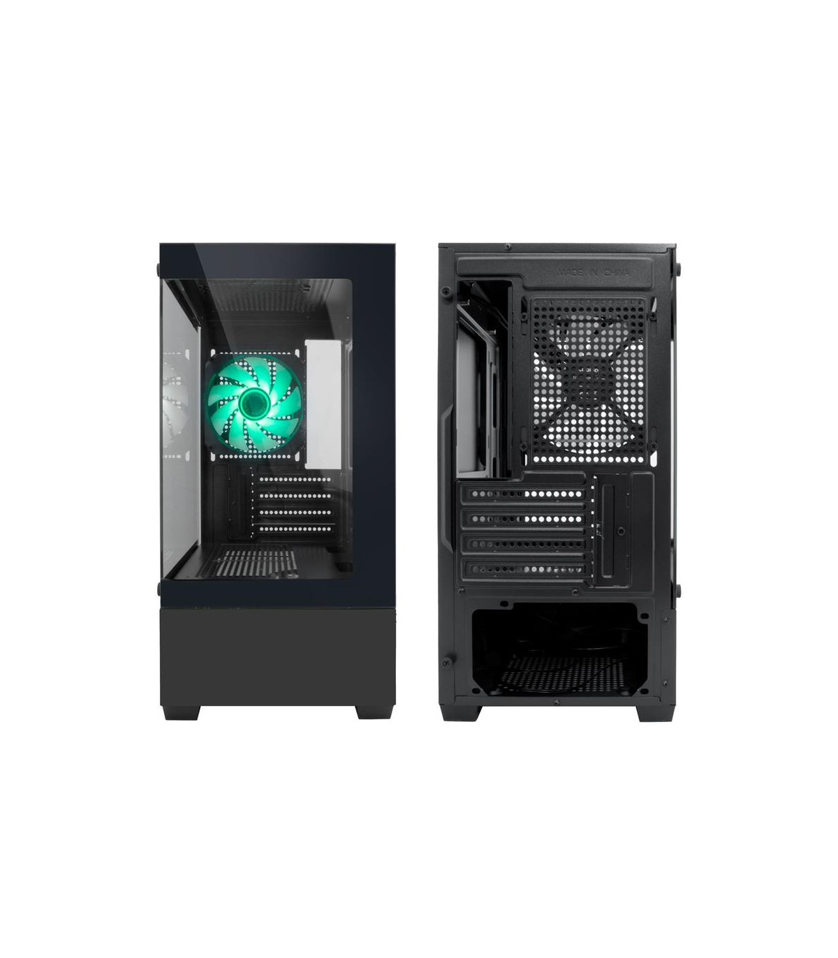 Caja ordenador gaming coolbox gm200 vision lite matx argb cristal templado negra