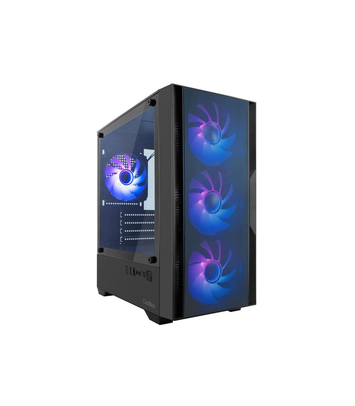 Caja ordenador gaming coolbox gm220 mpfusion matx arg cristal templado negra