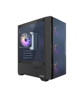 Caja ordenador gaming coolbox gm220 mpfusion matx arg cristal templado negra