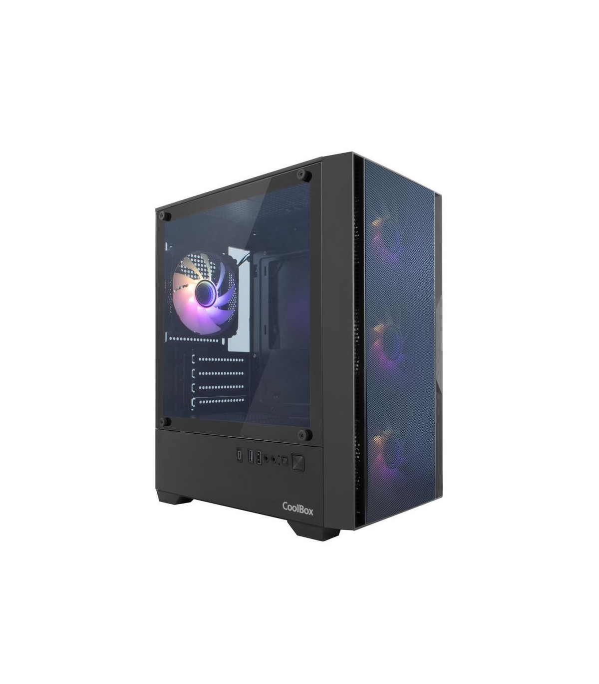 Caja ordenador gaming coolbox gm220 mpfusion matx arg cristal templado negra