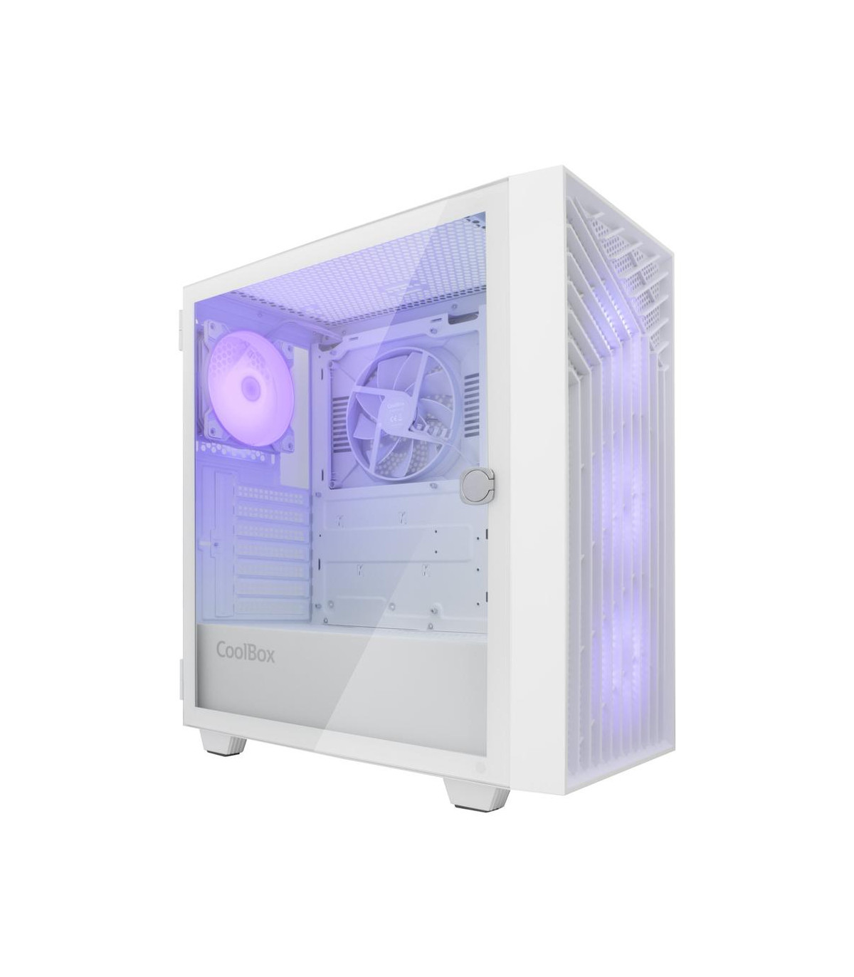 Caja ordenador gaming coolbox ga300 grid line atx argb cristal templado blanco