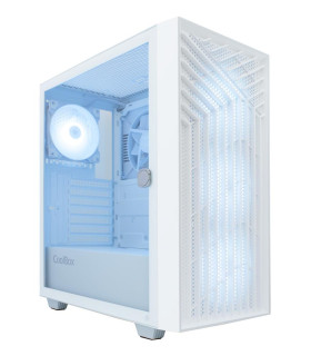 Caja ordenador gaming coolbox ga300 grid line atx argb cristal templado blanco