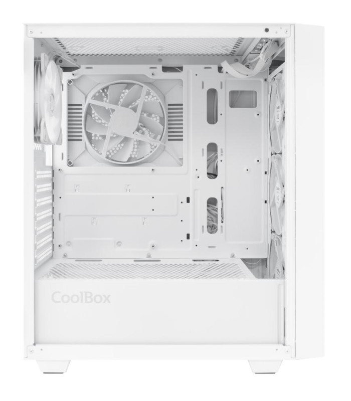 Caja ordenador gaming coolbox ga300 grid line atx argb cristal templado blanco