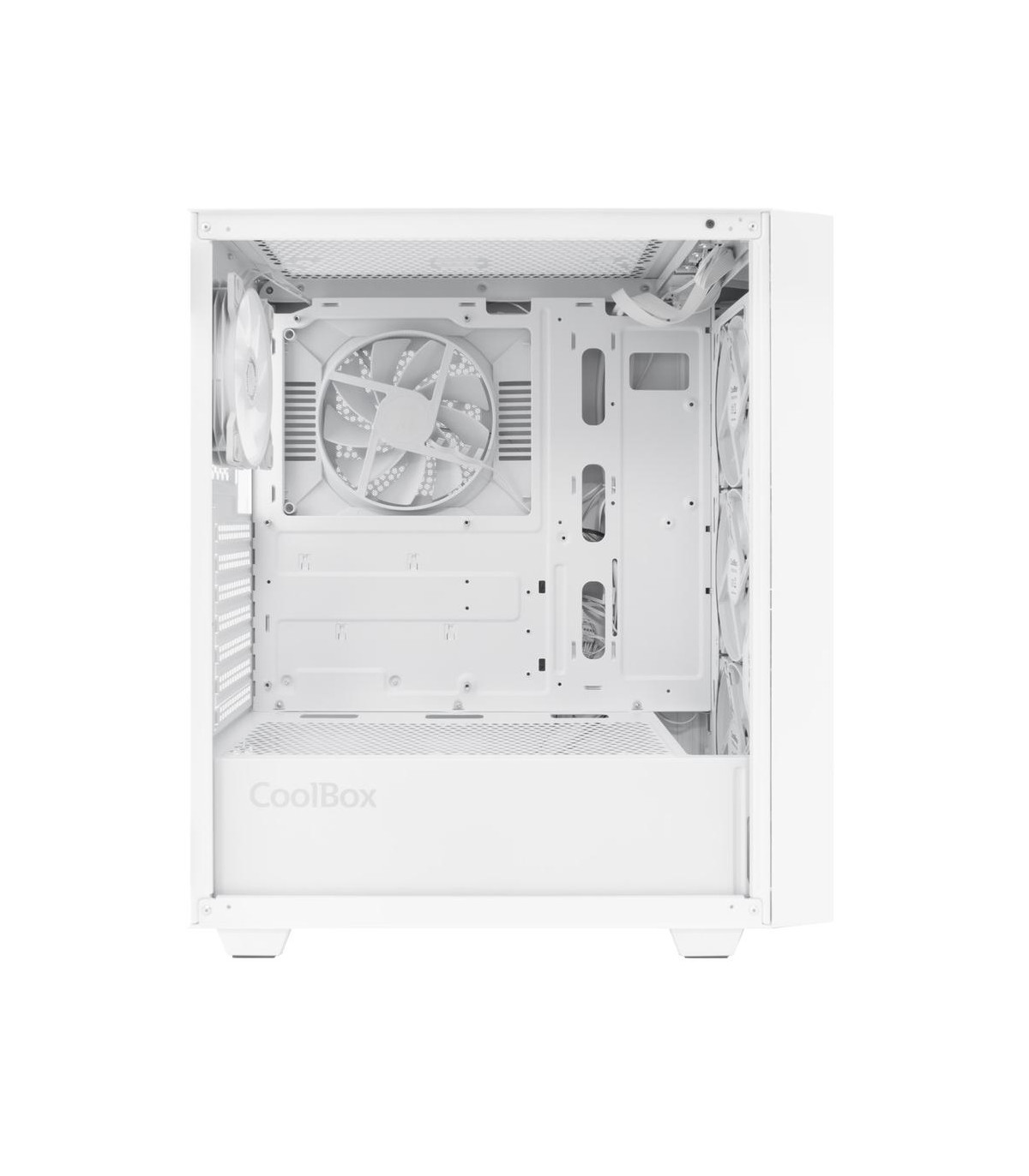 Caja ordenador gaming coolbox ga300 grid line atx argb cristal templado blanco