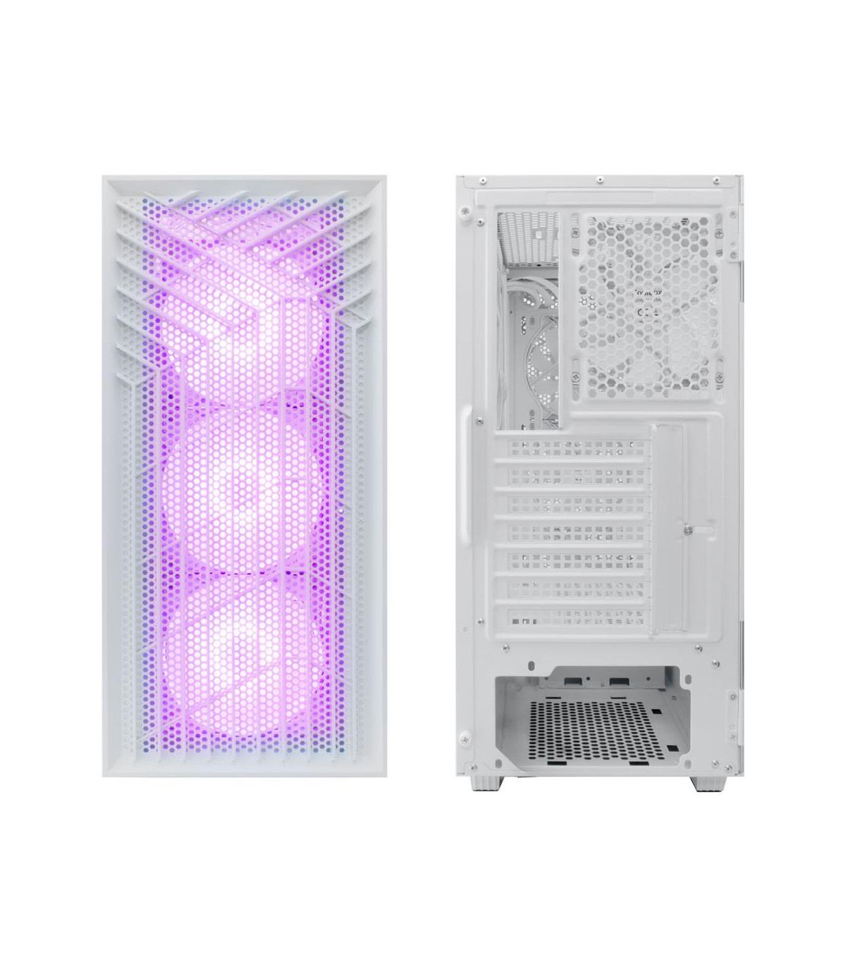 Caja ordenador gaming coolbox ga300 grid line atx argb cristal templado blanco