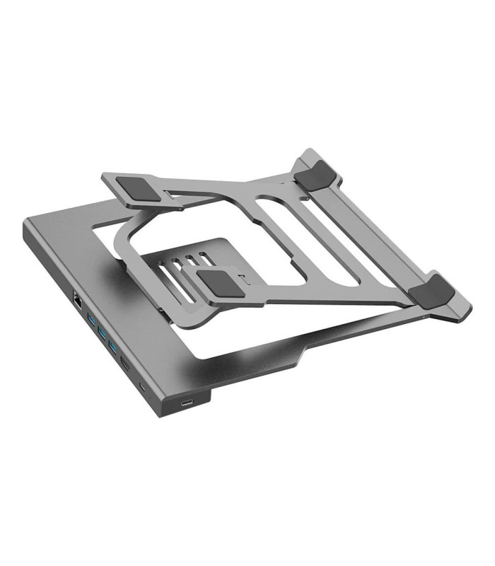 Atrildock  coolbox aluminio usb - c a hdmi 4k - 3xusb - a - pd 100w - sd - microsd - rj45 pc - mac docking atril