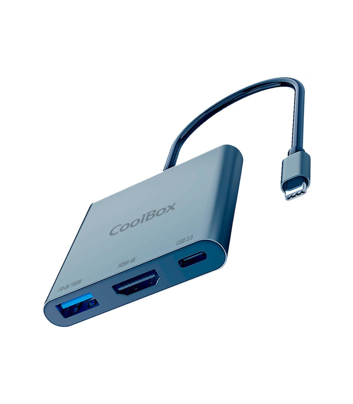 Minidock coolbox c31 aluminio usb - c a hdmi 4k - usb - a - usb - c 3.2 gen1 pc - mac - consolas