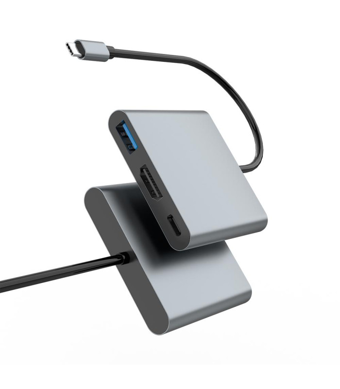 Minidock coolbox c31 aluminio usb - c a hdmi 4k - usb - a - usb - c 3.2 gen1 pc - mac - consolas