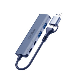 Hub coolbox aluminio usb - c - a -  2xusb - c + 2xusb - a 3.2 gen1