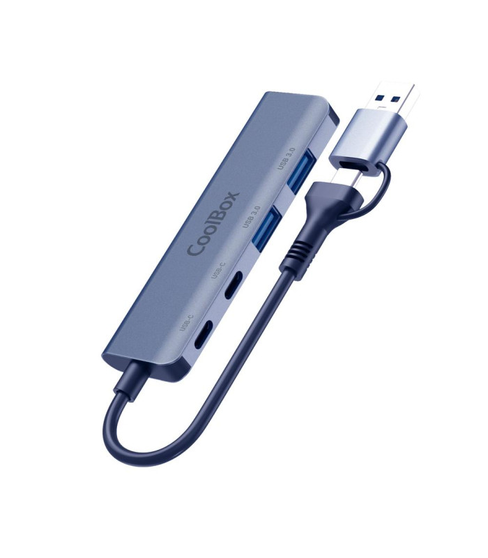 Hub coolbox aluminio usb - c - a -  2xusb - c + 2xusb - a 3.2 gen1